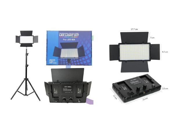 &u+ PANEL LED FOTOGRAFIA 600 LED-U600+ TRIPODE